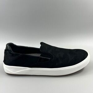 OluKai Lae'ahi Pa'i Men Size 7 Black Lava Rock Camo Comfort Slip On Shoes NEW